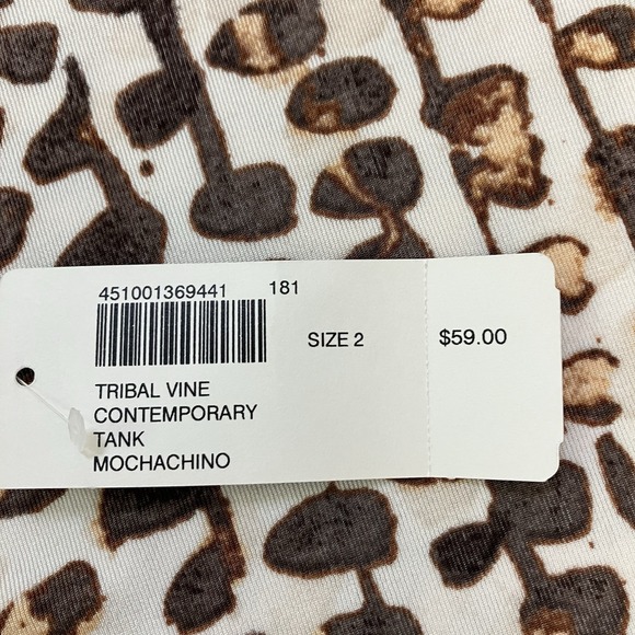 NWT Chico's Travelers Tank Shell Top Womens Size 2 Large‎ Tribal Vine Mochachino - Picture 3 of 6